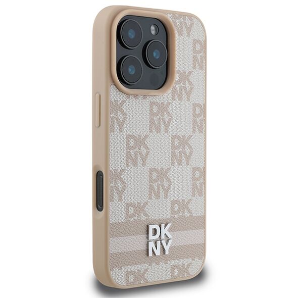 DKNY IPhone 16 Pro Max Hardcase - DKNY Leather Hardcase Checkered Pattern & Printed Stripes (DKHCP16XPCPTSSP) - Pink 3666339334253 έως 12 άτοκες Δόσεις