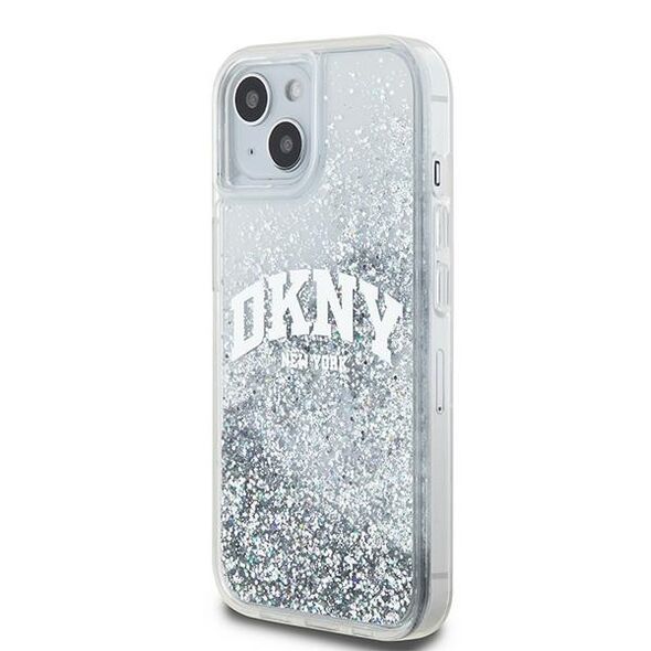 DKNY Case for iPhone 15 - DKNY Hardcase Liquid Glitter Big Logo (DKHCP15SLSLBNAET) - White 3666339270896 έως 12 άτοκες Δόσεις