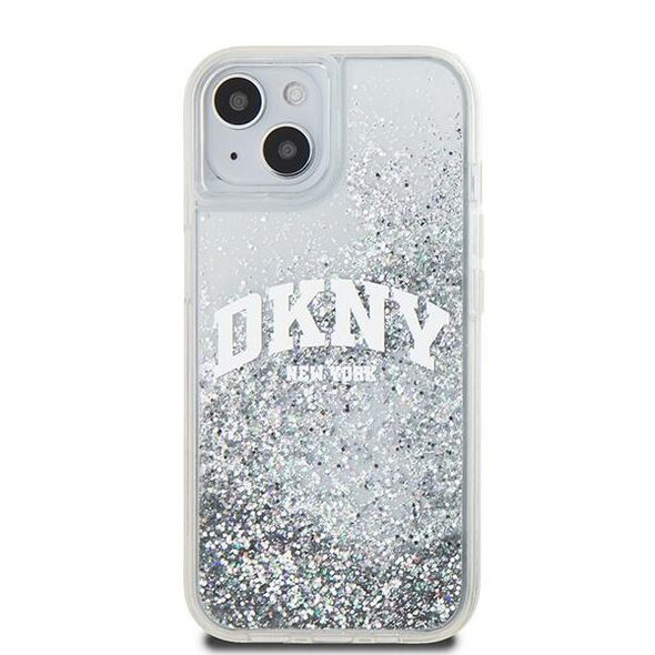 DKNY Case for iPhone 15 - DKNY Hardcase Liquid Glitter Big Logo (DKHCP15SLSLBNAET) - White 3666339270896 έως 12 άτοκες Δόσεις