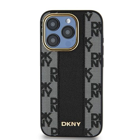 DKNY IPhone 15 Pro Case - DKNY Leather Checkered Mono Pattern MagSafe (DKHMP15LPCPVSLK) - Black 3666339259853 έως 12 άτοκες Δόσεις