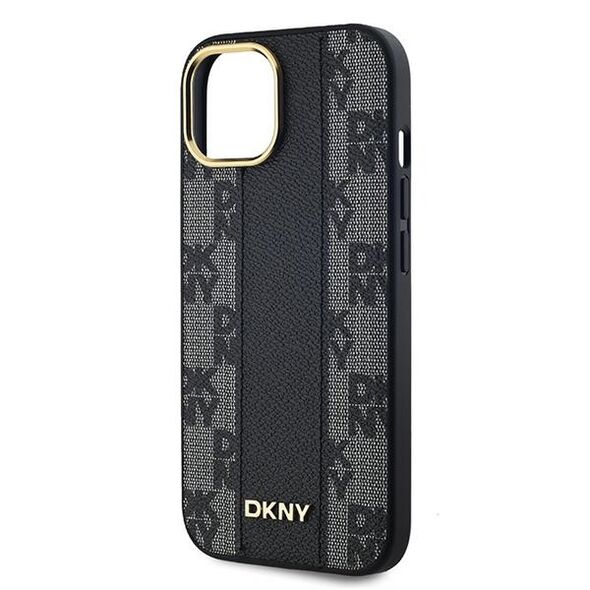 DKNY IPhone 15 Plus Case - DKNY Leather Checkered Mono Pattern MagSafe (DKHMP15MPCPCPVSLK) - Black 3666339259846 έως 12 άτοκες Δόσεις