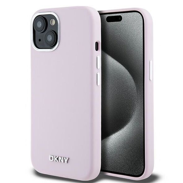 DKNY Case for iPhone 15 Plus - DKNY Hardcase Liquid Silicone Liquid Silicone Small Metal Logo MagSafe (DKHMP15MSMCHLP) - Pink 3666339265861 έως 12 άτοκες Δόσεις