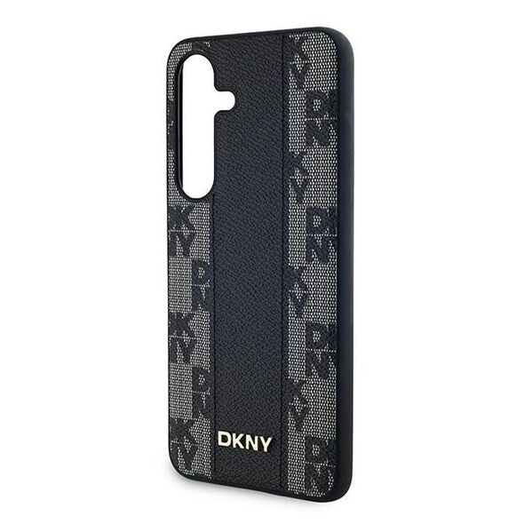 DKNY Samsung Galaxy S24 Case - DKNY Leather Checkered Mono Pattern MagSafe (DKHMS24SPCPVSLK) - Black 3666339276805 έως 12 άτοκες Δόσεις