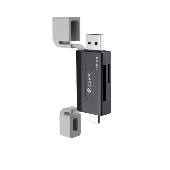 Devia card reader 2in1 EL240 USB/USB-C 3.0 black 6942297112360