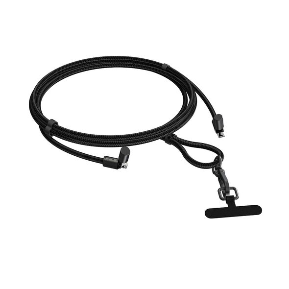 Devia cable lanyard 2in1 PD USB-C - Lightning 1,6 m 27W black adjustable lenght 6942297112148