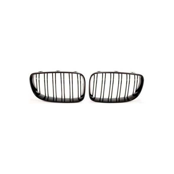 MTuning Grill sportowy podwójne żeberka Gloss Black  BMW 1 (E81, E87) Hatchback 1 (E88) Cabrio 1 (E82) Coupe Facelift 2007-2011