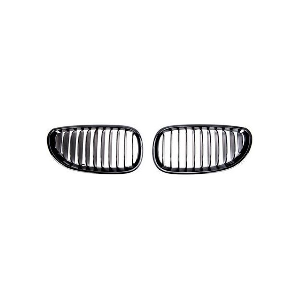 MTuning Grill sportowy pojedyncze żeberka Gloss Black  BMW 5 (E60) Sedan (E61) Touring 2003-2010