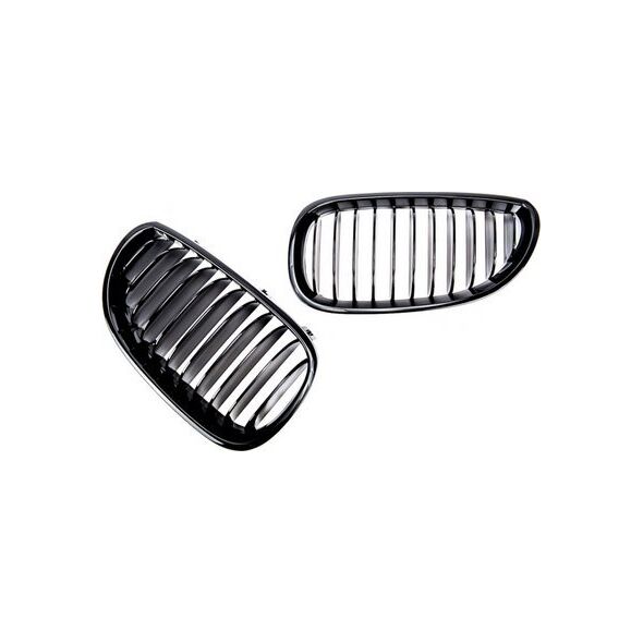 MTuning Grill sportowy pojedyncze żeberka Gloss Black  BMW 5 (E60) Sedan (E61) Touring 2003-2010