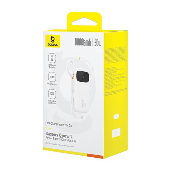 Baseus Powerbank Baseus QPow 2 10000mAh 30W (white) [product_code]  P10055008213-00 έως και 12 άτοκες δόσεις 6932172667733