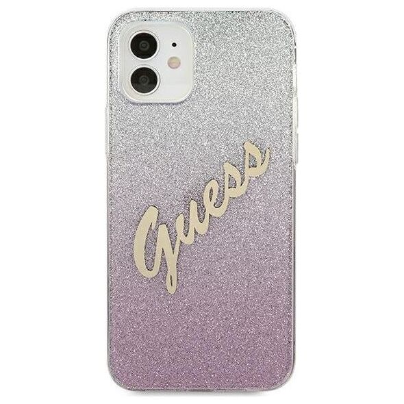 Guess Etui Guess GUHCP12SPCUGLSPI Apple iPhone 12 mini różowy/pink hardcase Glitter Gradient Script