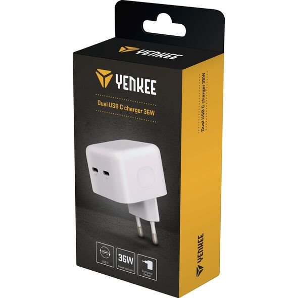 YAC 2133 Dual USB C charger 36W   YENKEE