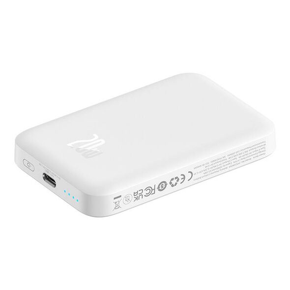 Baseus USB-C External Battery, MagSafe, 6000mAh, 20W - Baseus Magnetic Mini Air (P100595900222223-00) - White 6932172641429 έως 12 άτοκες Δόσεις