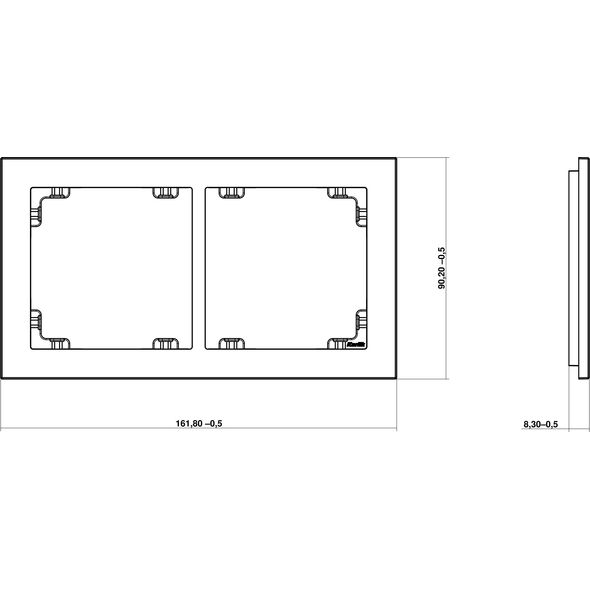 Karlik Deco Ramka uniwersalna podwójna z tworzywa grafitowy mat (28DR-2)