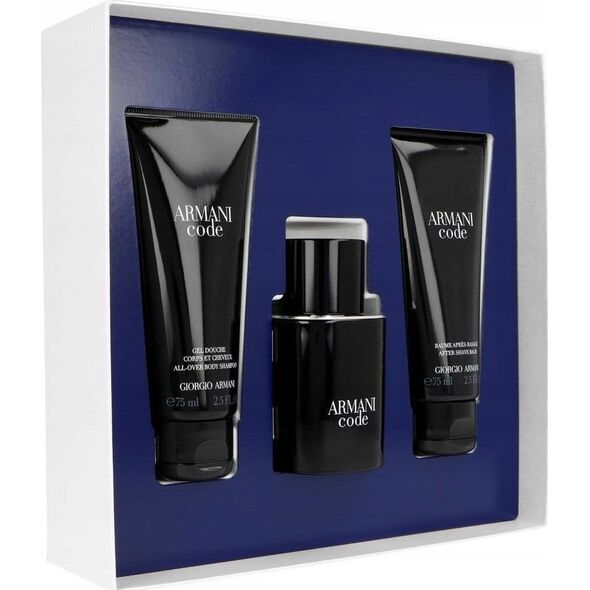 Zestaw Giorgio Armani Code For Men 2023 woda toaletowa 50ml + żel pod prysznic 75ml + balsam po goleniu 75ml