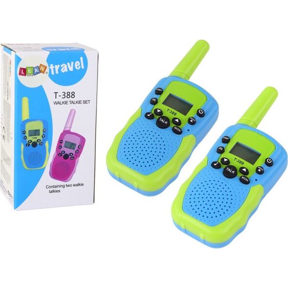 LeanToys Walkie Talkie Krótkofalówki Zielono - Niebieski Zasięg 3km Dla Dzieci