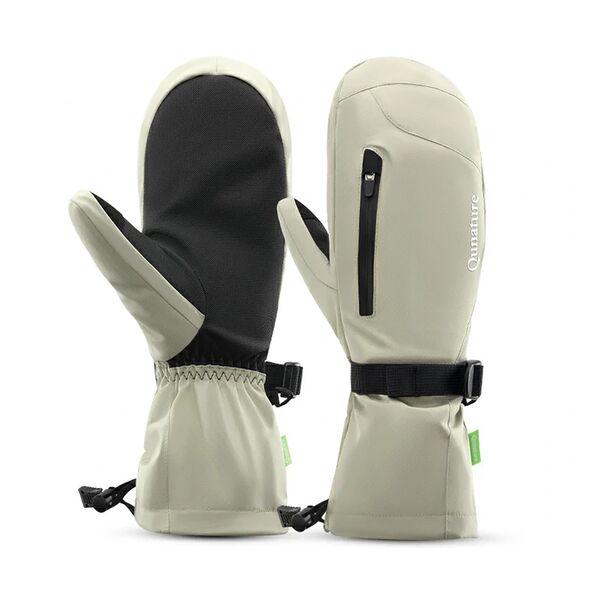 Qunature Full Length Ski Gloves Size M - Light Brown 9792179596989