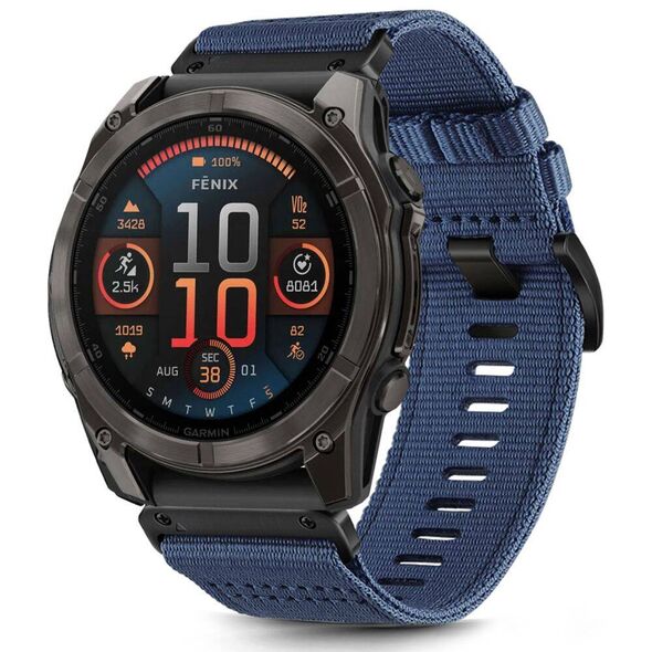 Strap for GARMIN FENIX 5X / 5X PLUS / 6X / 6X PRO / 7X / 8 (51MM) Tech-Protect Nylon Classic navy blue 5906302376742