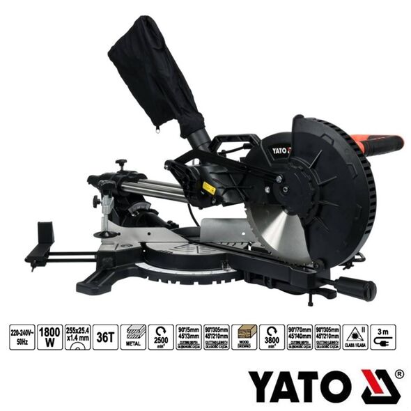 YATO ΔΙΣΚΟΠΡΙΟΝΟ ΡΑΝΤΙΑΛ 1800W/255mm 2 ΤΑΧΥΤΗΤΩΝ YT-82174 20182174 ΤΕΜΑΧΙΟ εως 12 άτοκες δόσεις