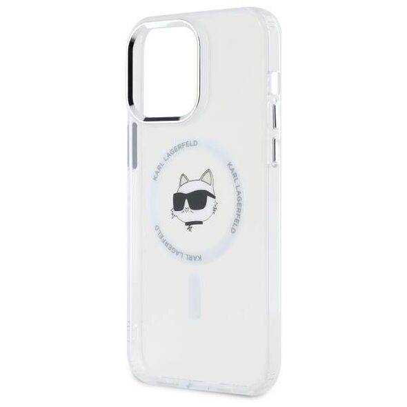 Original Case IPHONE 14 PRO MAX Karl Lagerfeld Hardcase IML Metal Choupette Head MagSafe (KLHMP14XHLSCHH) white 3666339284176