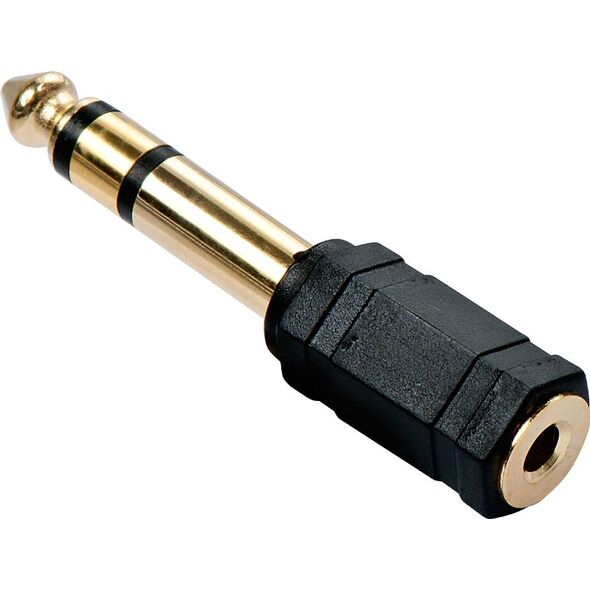 Adapter AV Lindy Jack 3.5mm - Jack 6.3mm czarny (35620)