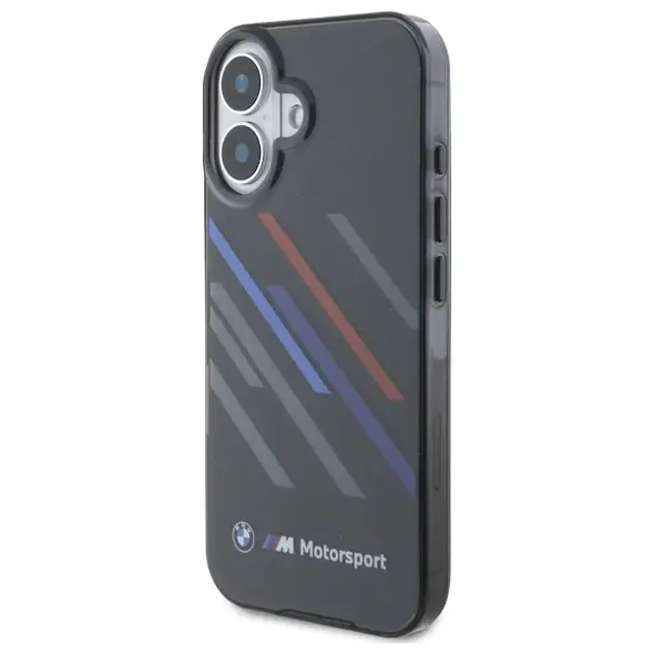 BMW BMHCP16S23HTRAK Apple iPhone 16 hardcase Motorsport IML Random Stripes black