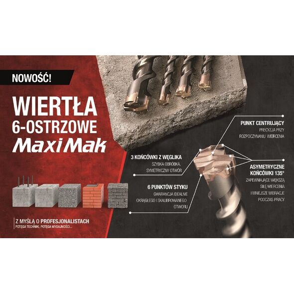 Wiertło Makita MAKITA WIERTŁO SDS MAX 32x 780x 920mm MAXI MAK 6-OSTRZOWE