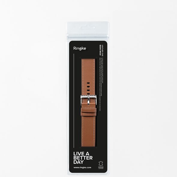 Ringke Strap for Fossil Hybrid 24mm / Mobvoi TicWatch Pro 5 / Suunto 9 / Suunto 9 Baro / Suunto D5 - Ringke Leather One Basic Bold - Brown 8800274965935 έως 12 άτοκες Δόσεις