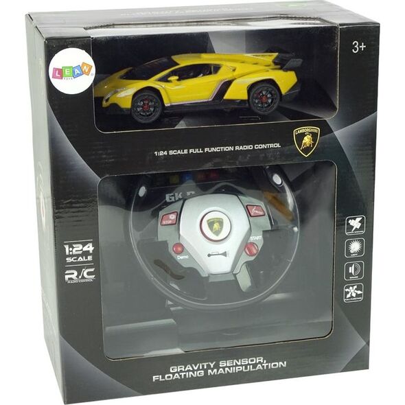 LeanToys Import LEANToys Auto Zdalnie Sterowane Lamborghini Veneno Żółte 2,4 G Pilot Kierownica Dźwięk Światła