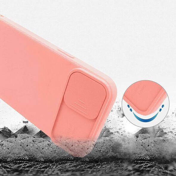 Case SAMSUNG GALAXY A12 Nexeri Silicone Lens Privacy Slider Camera Cover peach 5904161109358