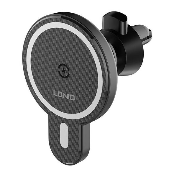 LDNIO Car Mount ,MA20 with inductive charger 15W and metal ring (Black) 5905316145795