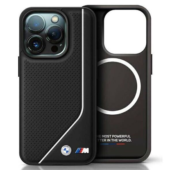 Original Case IPHONE 16 PRO MAX BMW Hardcase M Perforated Twisted Line MagSafe (BMHMP16X23PUCPK) black 3666339323998