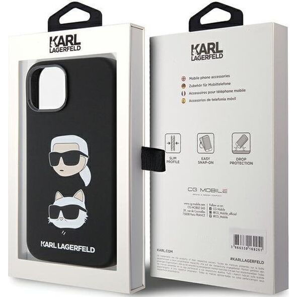 Karl Lagerfeld Karl Lagerfeld KLHCP15MSDHKCNK iPhone 15 Plus 6.7" czarny/black Silicone Karl&Choupette Head