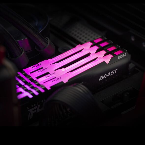 Pamięć Kingston Fury Beast RGB, DDR4, 32 GB, 3200MHz, CL16 (KF432C16BB1AK2/32)