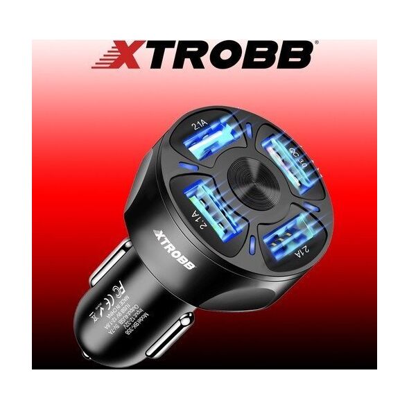 Ładowarka Xtrobb Ładowarka samochodowa 4x USB + kabel Xtrobb 19907