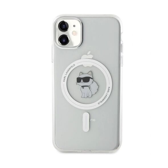 Karl Lagerfeld Case for iPhone 11 - Karl Lagerfeld IML MagSafe (KLHMN61HLHLSCHH) - White Metal Choupette`s Head 3666339284084 έως 12 άτοκες Δόσεις