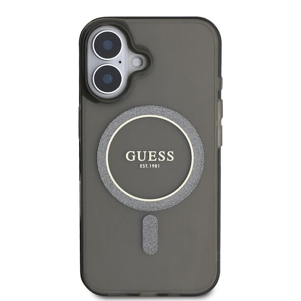 Guess Case for iPhone 16 Plus - Guess IML Glitter Circle MagSafe (GUHMP16MHFHFGEREK) - Black 3666339307417 έως 12 άτοκες Δόσεις