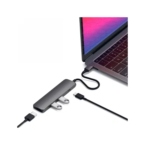 Satechi 4-in-1 Slim Multiport Adapter 4K USB-C / 2xUSB-A, USB-C, 4K HDMI