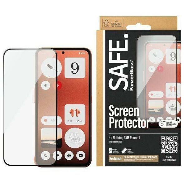 Tempered Glass 5D NOTHING PHONE 1 SAFE by PanzerGlass Screen Protector Ultra-Wide Fit (SAFE95949) 5715685007149