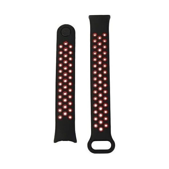 Beline Beline Pasek Mi Band 8 Design Czarno-Czerwony /Black-Red