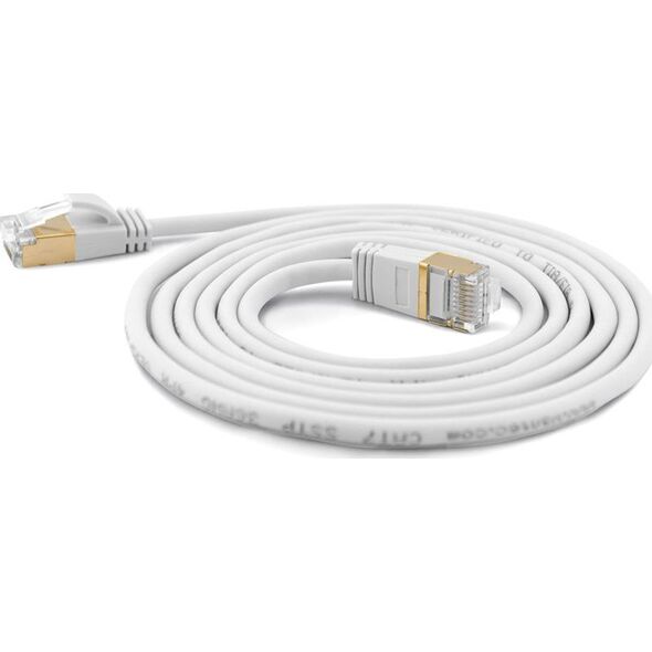 Wantec Wantec Extra Thin Cat.7 Raw Cable SSTP Patch Cable - 10 m -Cat.7 Raw Cable - S / FTP (S-STP) - RJ-45 - RJ-45 - White (7123)