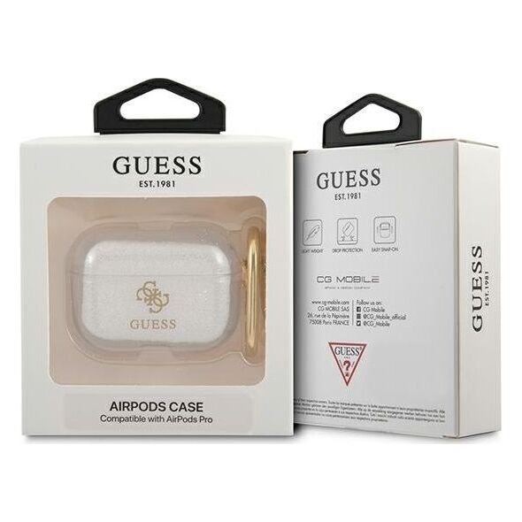 Guess Etui ochronne GUAPUCG4GT Transparent Glitter Collection przezroczyste