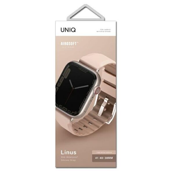 UNIQ Linus strap Apple Watch 4/5/6/7/8/9/SE/10 40/41/42mm Airosoft Silicone pink/blush pink