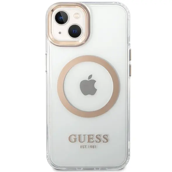 Guess case for iPhone 15 Plus 6,7&quot; GUHMP15MHTRMD gold HC Magsafe Metal Outline 3666339196905