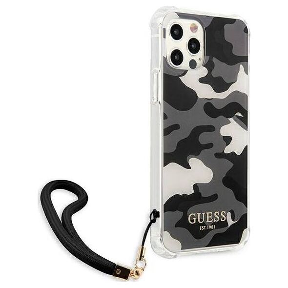 Guess Guess GUHCP12MKSARBK iPhone 12/12 Pro 6,1" czarny/black hardcase Camo Collection