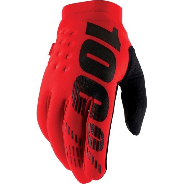 100% Rękawiczki 100% BRISKER Glove red roz. XL (długość dłoni 200-209 mm) (NEW)