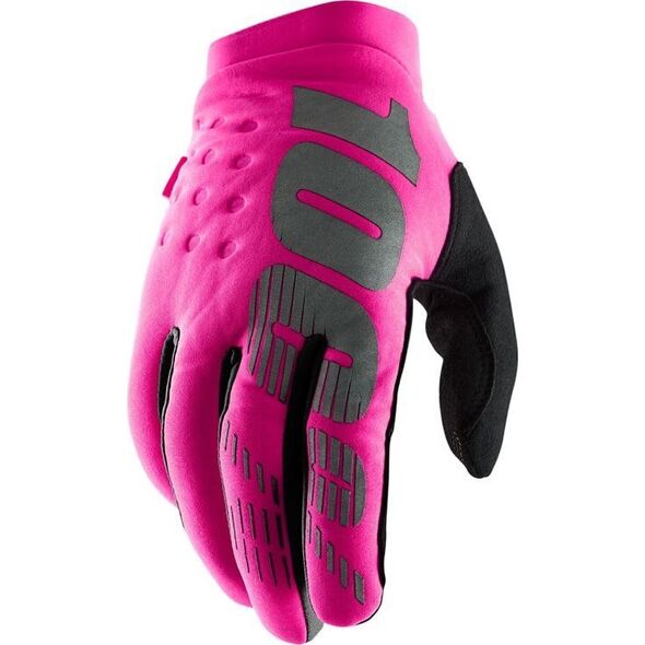 100% Rękawiczki 100% BRISKER Women's Glove neon pink black roz. S (długość dłoni 168-174 mm) (NEW)