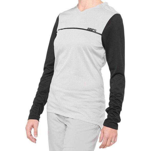 100% Koszulka damska 100% RIDECAMP Womens Longsleeve Jersey długi rękaw grey black roz. S (NEW 2021)