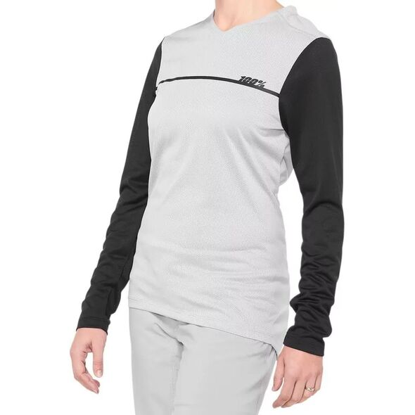 100% Koszulka damska 100% RIDECAMP Womens Longsleeve Jersey długi rękaw grey black roz. M (NEW 2021)