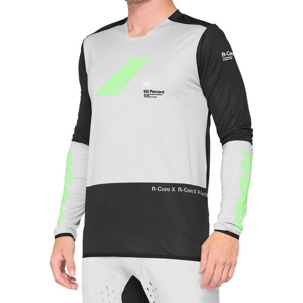 100% Koszulka męska 100% R-CORE X Jersey długi rękaw charcoal black roz. M (NEW 2021)