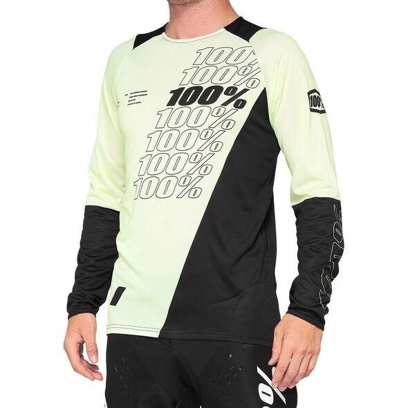 100% Koszulka męska 100% R-CORE Jersey długi rękaw yellow black roz. M (NEW 2021)